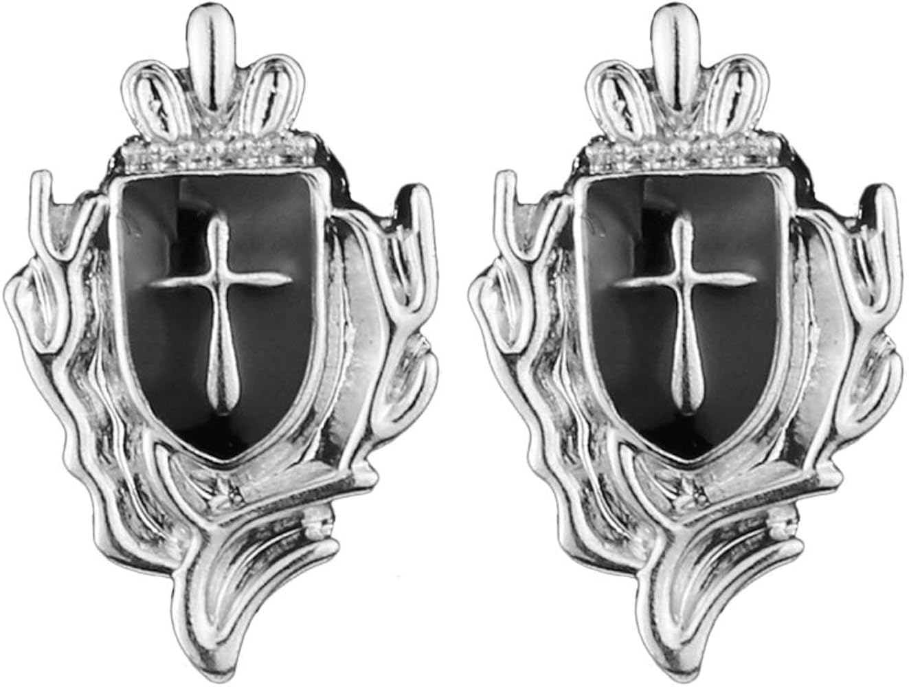 Amazon | ブローチピン，ピンバッジ，1ペアクロスシールドビジネス